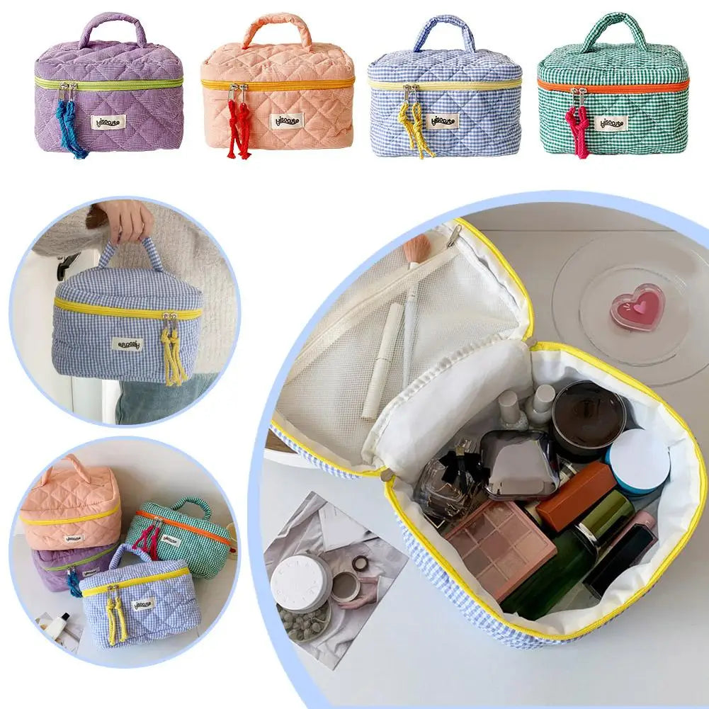 Cosmetic Bag Simple Style Large Capacity Portable Cosmetic Tools Storage Bag for Home Bathroom Toiletry Bag Makeup Bag