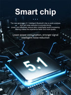 Wireless Bluetooth Headset Earphones 5.1 Single Handsfree For Driving HD Call Noise Headphone Microphone Business Headset