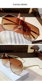 Men's and women's high-end retro fashion sunglasses with large frames suitable outdoor activities driving and sun protection.