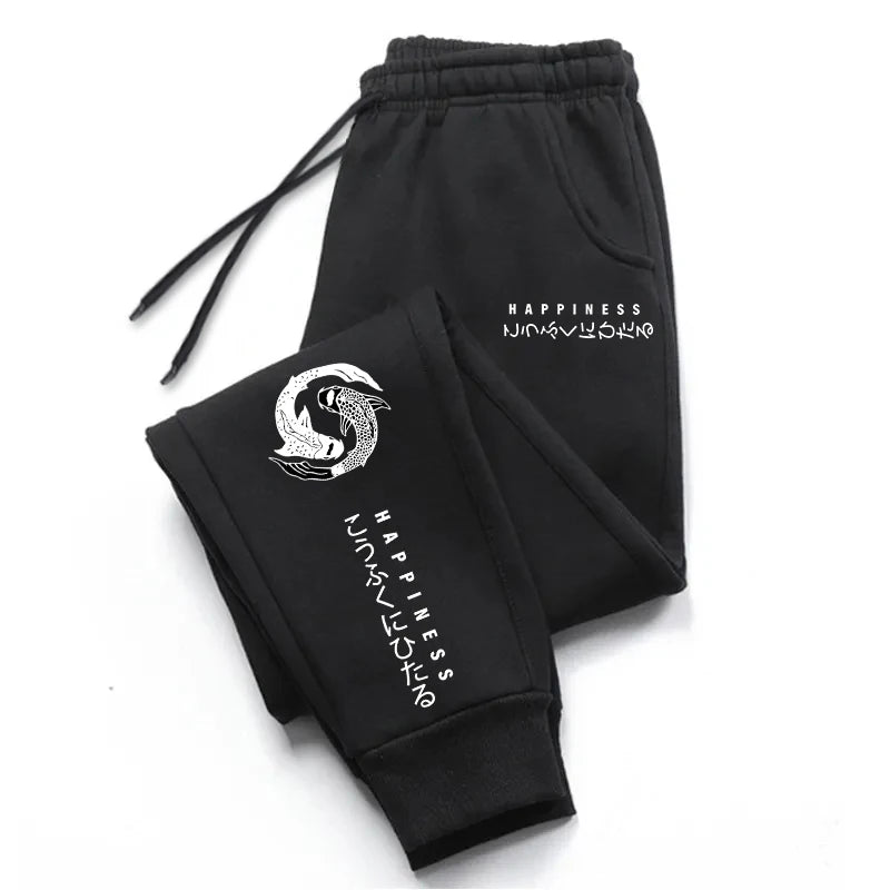 Mens Sweatpants Print Casual Trousers Outdoors Fitness Sports Jogging Mens Pants Daily Versatile Pants Autumn Winter Streetwear