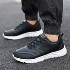 Men's Shoes Summer Men Sneakers Comfortable Classic Casual Flat Shoes Outdoor Walking Sport Black Shoe Man PU Leather Masculino