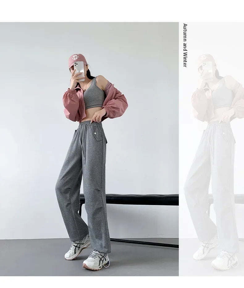 pants for women in autumn 2025 new loose fitting straight tube casual high waist wide leg pants women y2k streetwear Cargo pants