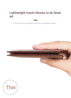 Men's Wallets RFID Blocking Genuine Leather Trifold Business Short Purse Wallet for Men with ID Window and Credit Card Holder