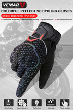 Autumn Winter Motorcycle Riding Gloves for Women Men Warm Fall-proof Windproof Moto Glove Colorful Reflective Touchscreen Glove