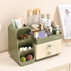 Cosmetics Storage Box, Large Capacity Desktop Dressing Table, Cosmetics Storage Rack With Oblique Plug-In Design Made Of ABS+PET