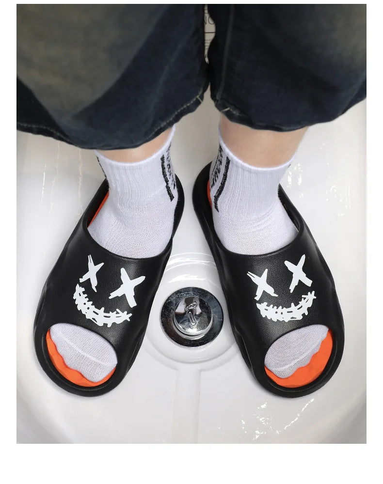 Men Fashion Massage Slippers Indoor/Outdoor Sandals Beach Flip Flop Thick Sole Male Slides Summer Non-Slip Men Shower Slippers