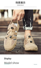 Men's Summer Sandals, Breathable and Comfortable, Cut Out Slip-On Driving Shoes, Walking Shoes, River Tracing Shoes, Wading Shoes, Beach Shoes, Suitable for Outdoor Use