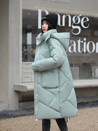 Vielleicht 2024 Snow Wear New Solid Winter Coat for Women Down Jacket Warm Casual Loose Hooded Winter Women Jacket Long Parkas