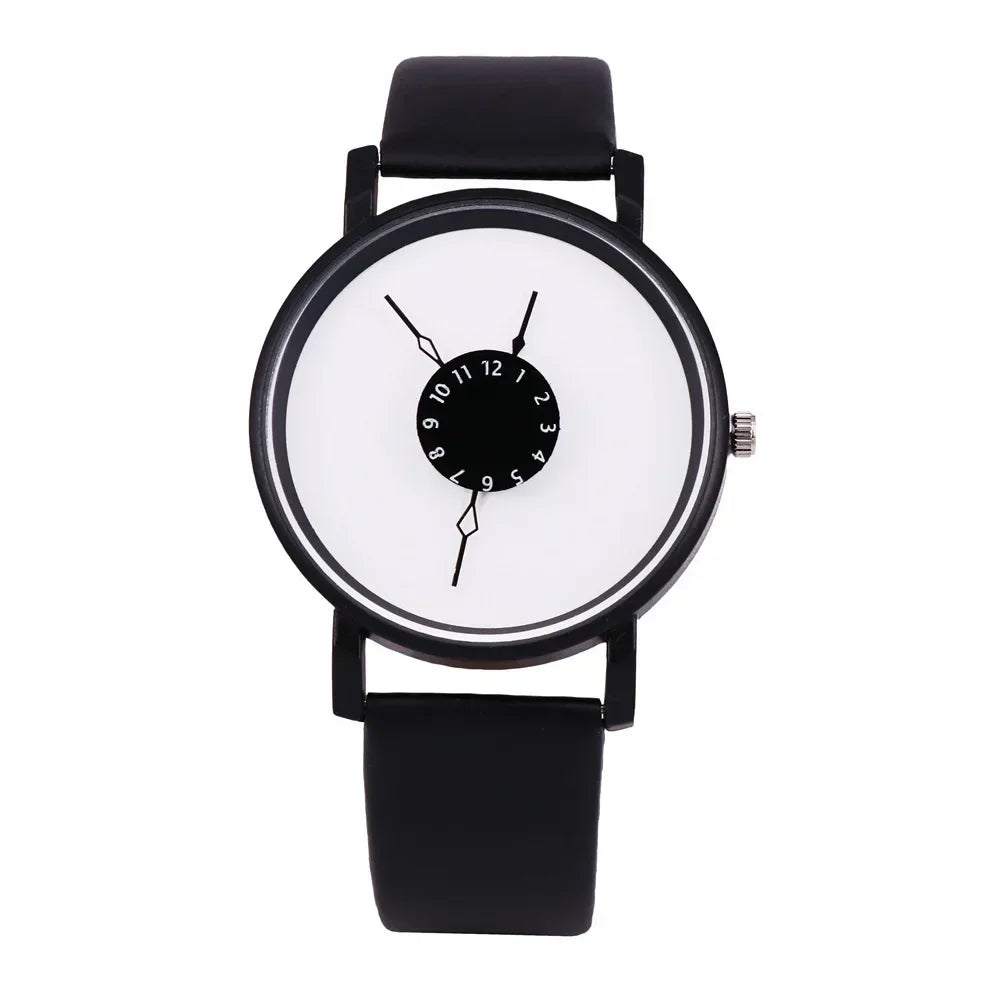 Couple Watch Simple Men Women Casual Quartz Watches Ins Fashion White & Black Watches Women's Clock Watch for Girls