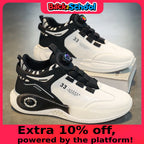 Mens Sneakers with Rotating Buckle Comfy Non Slip Lace up Durable Shoes for Mens Outdoor Activities