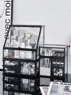 Transparent Cosmetic Storage Box Desktop High-End Dustproof Cover Carents eup Skincare Lipsti Organizer Box