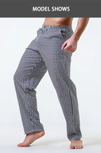 Pajama Pants Men's Pants Pure Cotton Home Pants Thin Summer Loose Plaid Cotton Home Pants Spring & Fall Air-Conditioned Pants
