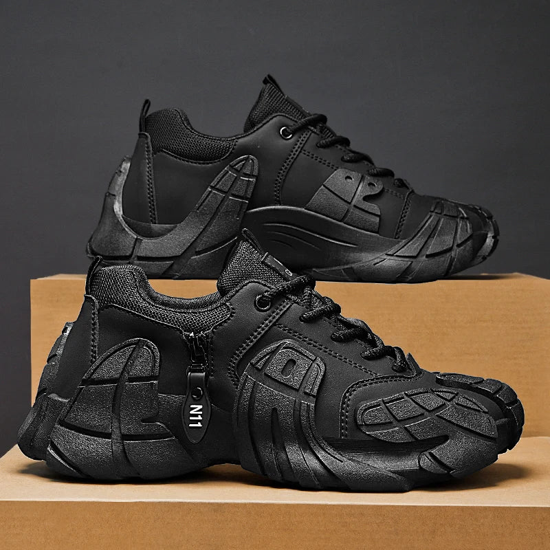 Men's Shoes 2025 Spring New Large-size Outdoor Casual Sneakers Men Thick-soled Trendy Shoes Shock-absorbing Anti-slip