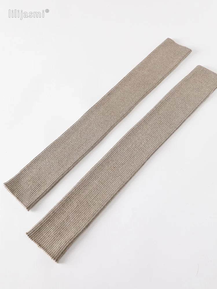 Autumn Winter 40 50 60CM Women's Wool Arm Warmers Knitted Woolen Arm Sleeve Solid Fine Long Knitted Fingerless Gloves Wholesale