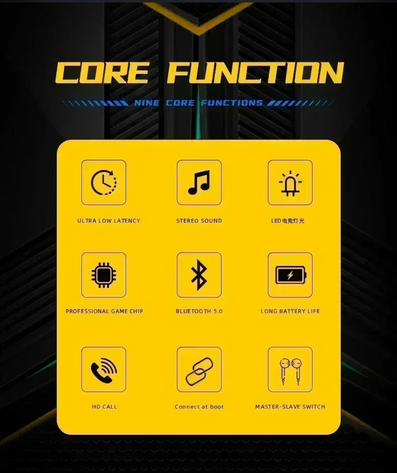 Original Wireless Headphones Game Bluetooth Headphones with Microphone Noise Reduction High Fidelity Bass Earphones