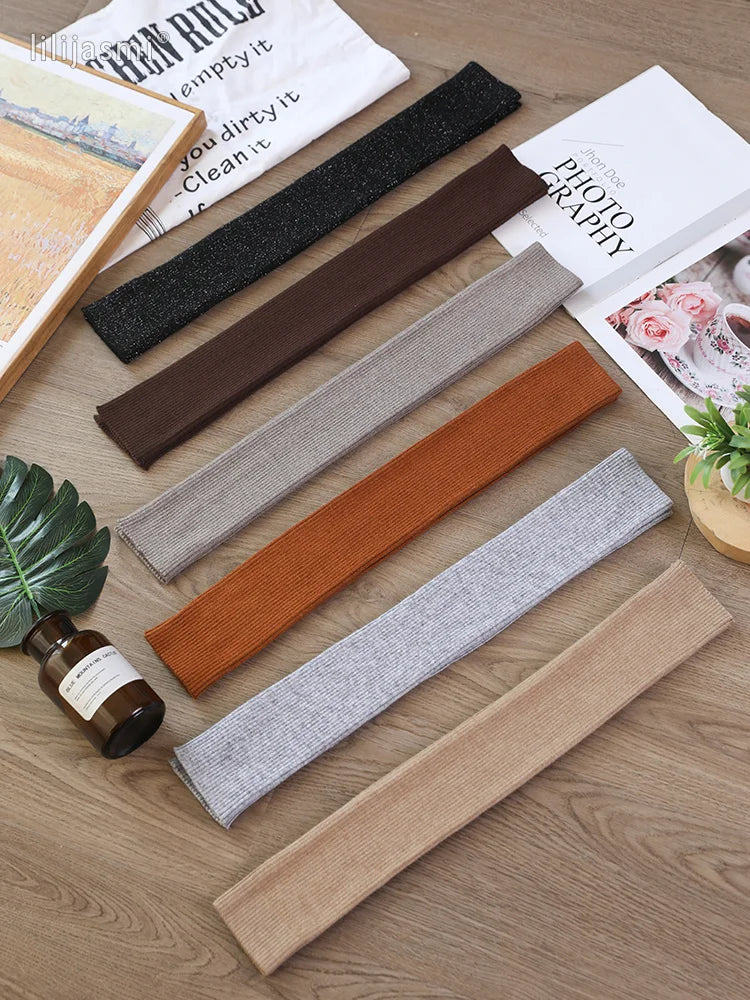 Autumn Winter 40 50 60CM Women's Wool Arm Warmers Knitted Woolen Arm Sleeve Solid Fine Long Knitted Fingerless Gloves Wholesale