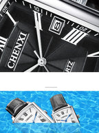 Couple Woman & Men Casual Watches Luxury Brand Square Dial Fashion Leather Strap Lover's Dress Quartz Watch Relogios Femininos