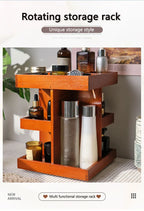 Wooden cosmetics rotating storage rack, can hold small items and cosmetics, suitable for bedrooms, dressing tables,and bathrooms