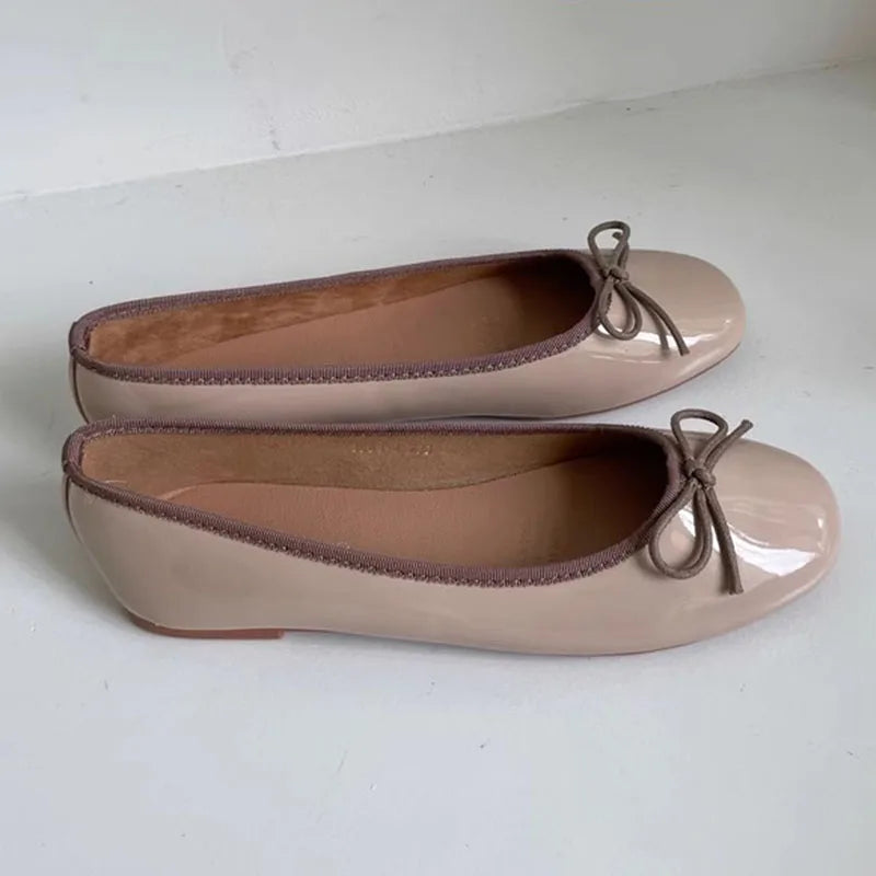 Shallow Female Soft Round Toe Ladies Flats With Shoes Slides Footwear Fashion Butterfly-Knot Women Ballet Flats Dance Shoes