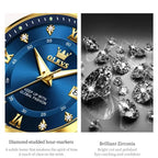 OLEVS 2906 Couple Watch Luxury Stainless Steel Waterproof Clock Fashion Roman Scale Diamond Calendar Dial Men Women Quartz Watch