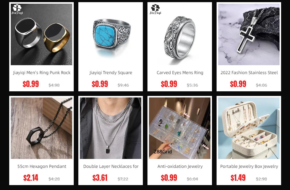 Jiayiqi Men's Ring Punk Rock Frosted 316L Stainless Steel Signet Ring For Men Hip Hop Party Jewelry Male Wedding Ring size 7-13