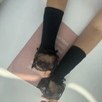 1Pair Detachable lace Cuffs Knitted Lace Flower Flared Arm Sleeves Warm Woolen Ruched False Cuffs Sweater Blouse Wrist Warmers
