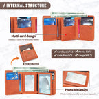 WESTAL Men's Leather Wallets for Card Holders Short Coin Purse Men Wallet Clutches for Photo Money Bags