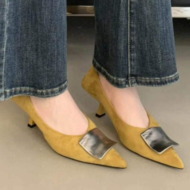 Women's High Heels, Fashionable Pointed Toe Design, Simple and Versatile Style, Suitable for Spring Commuting Wear, Sandals
