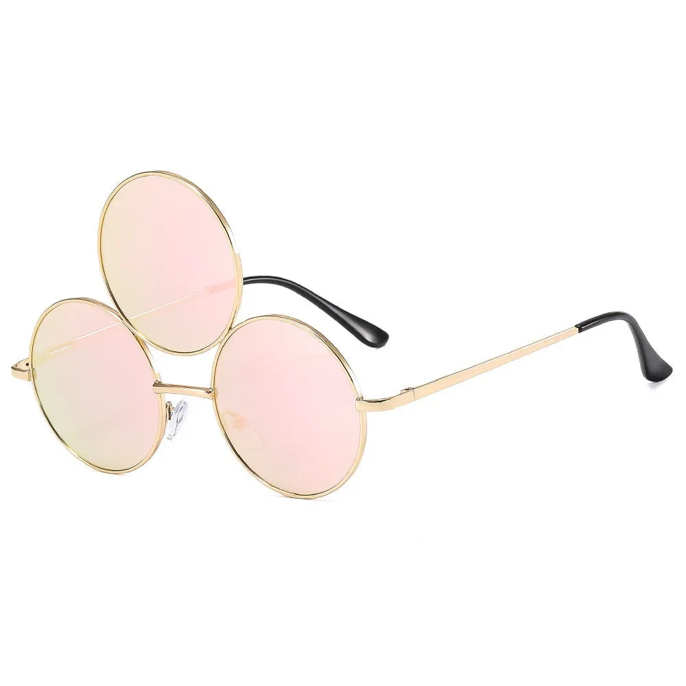 Sunglasses Third Lenses 3 Eyes Round Women Metal Fashion Vintage Sun Glasses For Men Fashion Eyewear Shades UV400