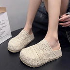 Flats Women Slippers Casual Platform Shoes Fashion Cozy Walking Shoes Woman Sandals 2025 Trend Brand Slingback Female Zapatillas