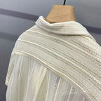 Men's Tops Hollow Short-sleeve Shirt Men Summer Thin Trendy Handsome French Light Luxury Drape Hawaiian Shirts