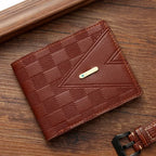 Men's Wallet Casual Short Wallets Youth Fashion Soft PU Leather Business Credit ID Card Holder Billfold Purse Mini Money Bag