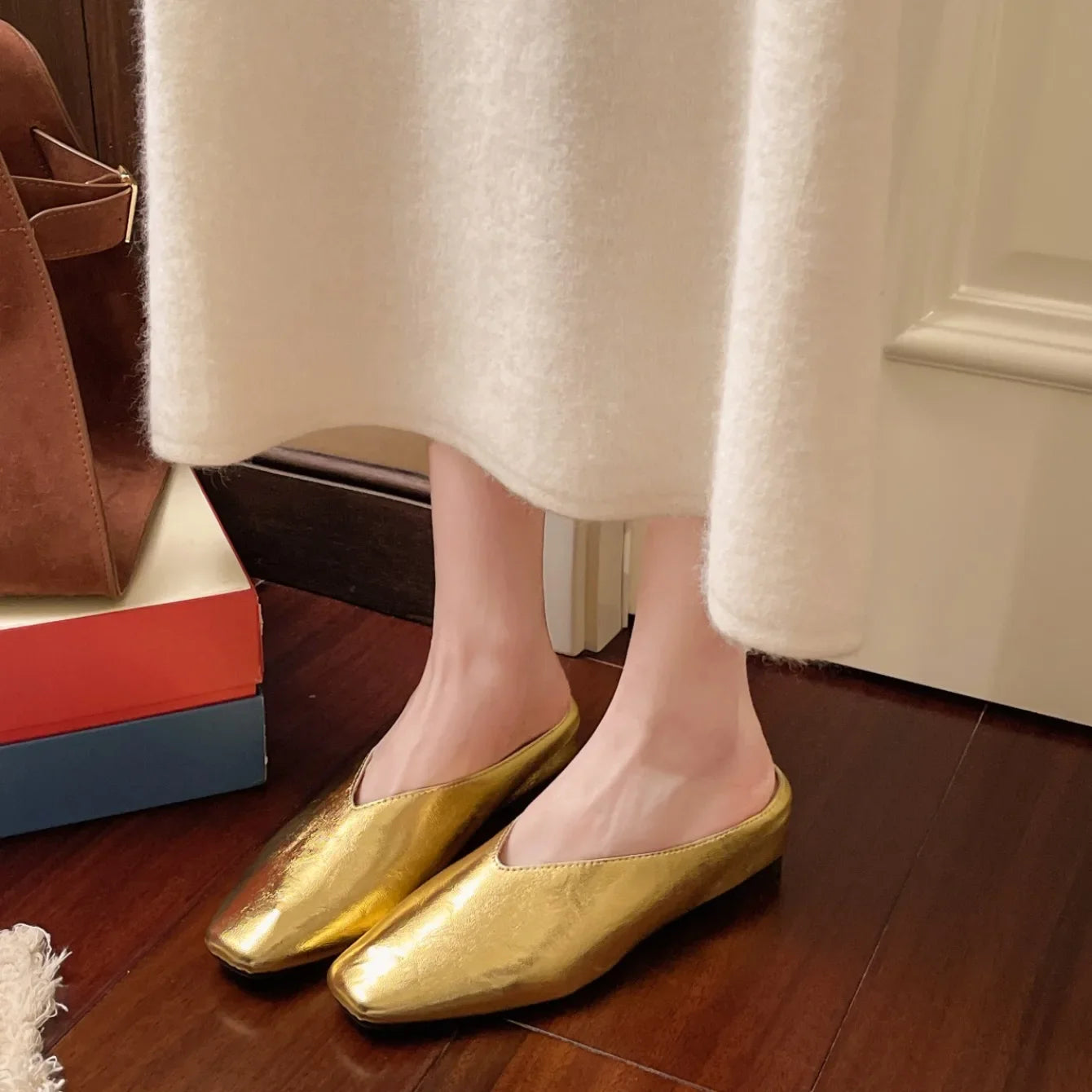 Women Slippers 2025 New Square Toe Elegant Sandals Women Summer Luxury Designer Shoes Comfortable Slip on Slippers Slides Women