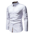 Men's Shirt with Collar White Shirts Man Long Sleeve Men's Shirts Mens Polo Shirts for Men Famous Brands Camisa Social Masculina