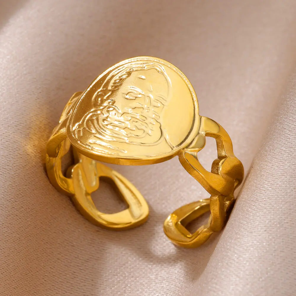 Stainless Steel Rings for Women Adjustable Ring 2024 New in Female Vintage Wedding Aesthetic Jewelry anillos mujer