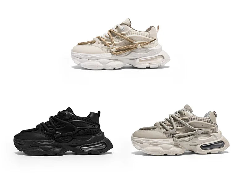 Fashion Shoes For Men White Sneakers Male Platform Walking Shoes Punk Lace Up Outdoor Men’s Outdoor Breathable Sneakers