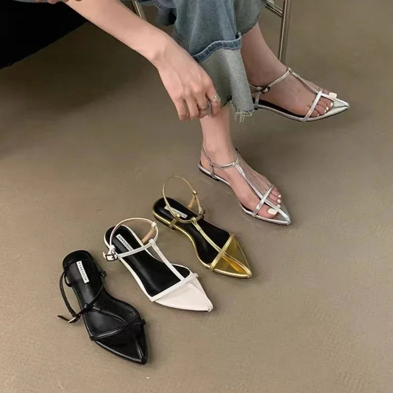 Women's Sandals 2025 Summer New Fashion Thong Sandals Sexy Fashion Design Comfortable Low Heel Sandals for Women Zapatos Mujer
