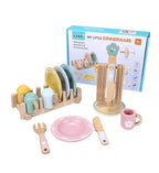 wooden Kitchen toy wooden tableware Food Sets toy  role play Educational Cosplay preschool gifts for kids Kitchen Accessories