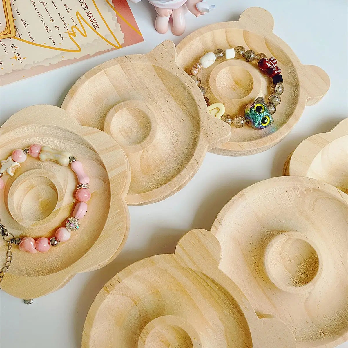 1pc DIY Wooden Beading Design Board Suitable For Jewelry Making Bracelets Necklaces Crafts Tray Practical Display