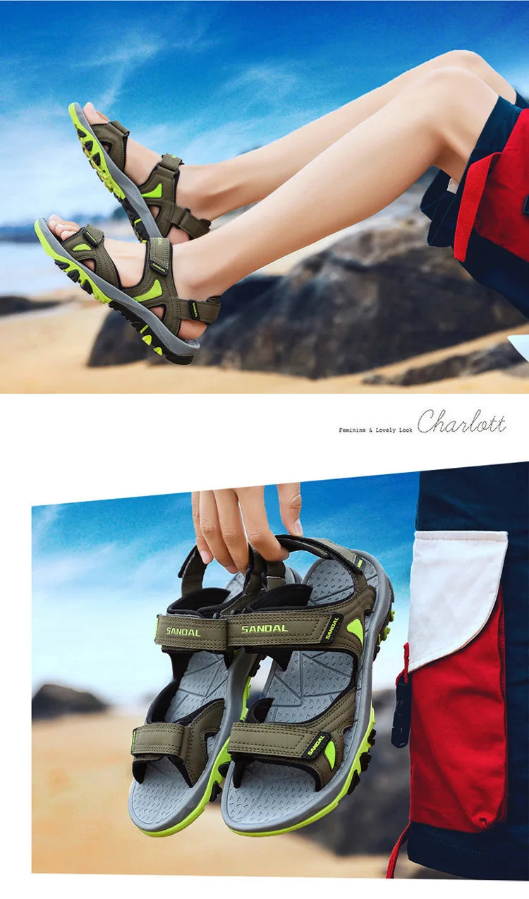 Men's Sandals 2022 Beach and Sea Casual Shoes Sandal for Men Summer Male New Slippers Wears Genuine Leather Man Flip Flops