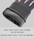Winter Gloves for Women, Fleece-Lined, Windproof, Cold-Proof, Warm, Touchscreen-Compatible, Non-Slip, for Driving, Riding Motorcycles, Outdoor, Men's Gloves