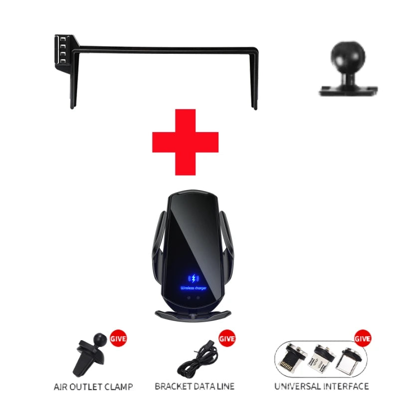 Car Mobile  Phone Holder For Audi A4L 2017-2019 Q5L 2018-2020 7" Screen Fixed Base Wireless Charging Phone Mount Car Accessories