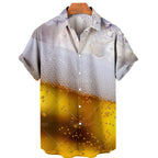 Men's Shirts Beer Shirts For Men Fashion Hawaiian Shirt Casual Vocation Beach Blouses Holiday Blouse Mens Clothing Camisa Summer
