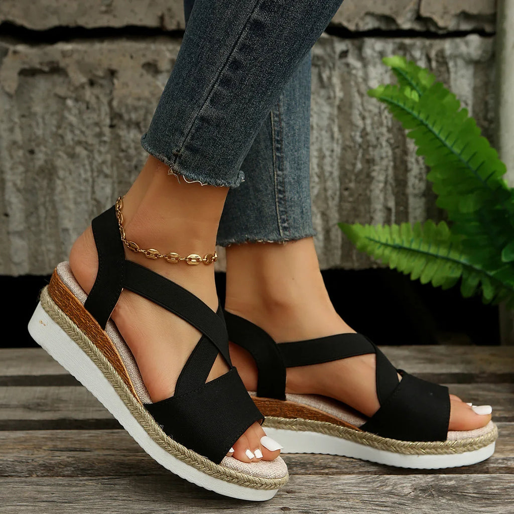 Summer Woman's Sandals Fashion Open Toe Women Wedges Sandals Comfortable Beach Shoes Outdoor Anti-Slip Platform Shoes for Women