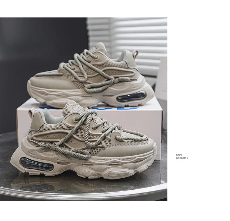 Fashion Shoes For Men White Sneakers Male Platform Walking Shoes Punk Lace Up Outdoor Men’s Outdoor Breathable Sneakers