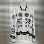 Men's shirt Vintage Character print 2025 Spring / Autumn Loose Version Classic Long-sleeved Lapel Fashion and leisure Top S-5XL