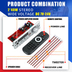 Handsfree 80W Amplifier Bluetooth DIY MP3 Decoder board 12V Wireless Car MP3 Player Record USB TF AUX FM Radio Folder Switching