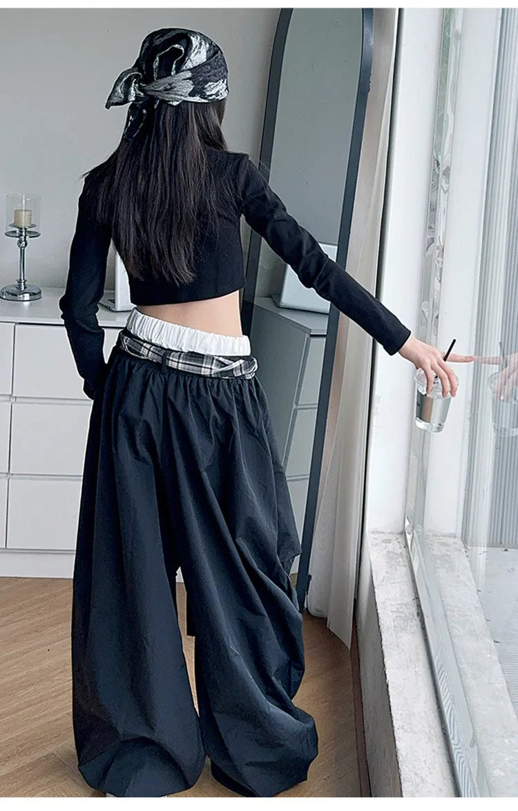 Pants Two Pieces Set Grid Trousers Tops Suits Casual Daily Childrens Clothes 2025 New Fashionable Children Autumn Clothing Girls