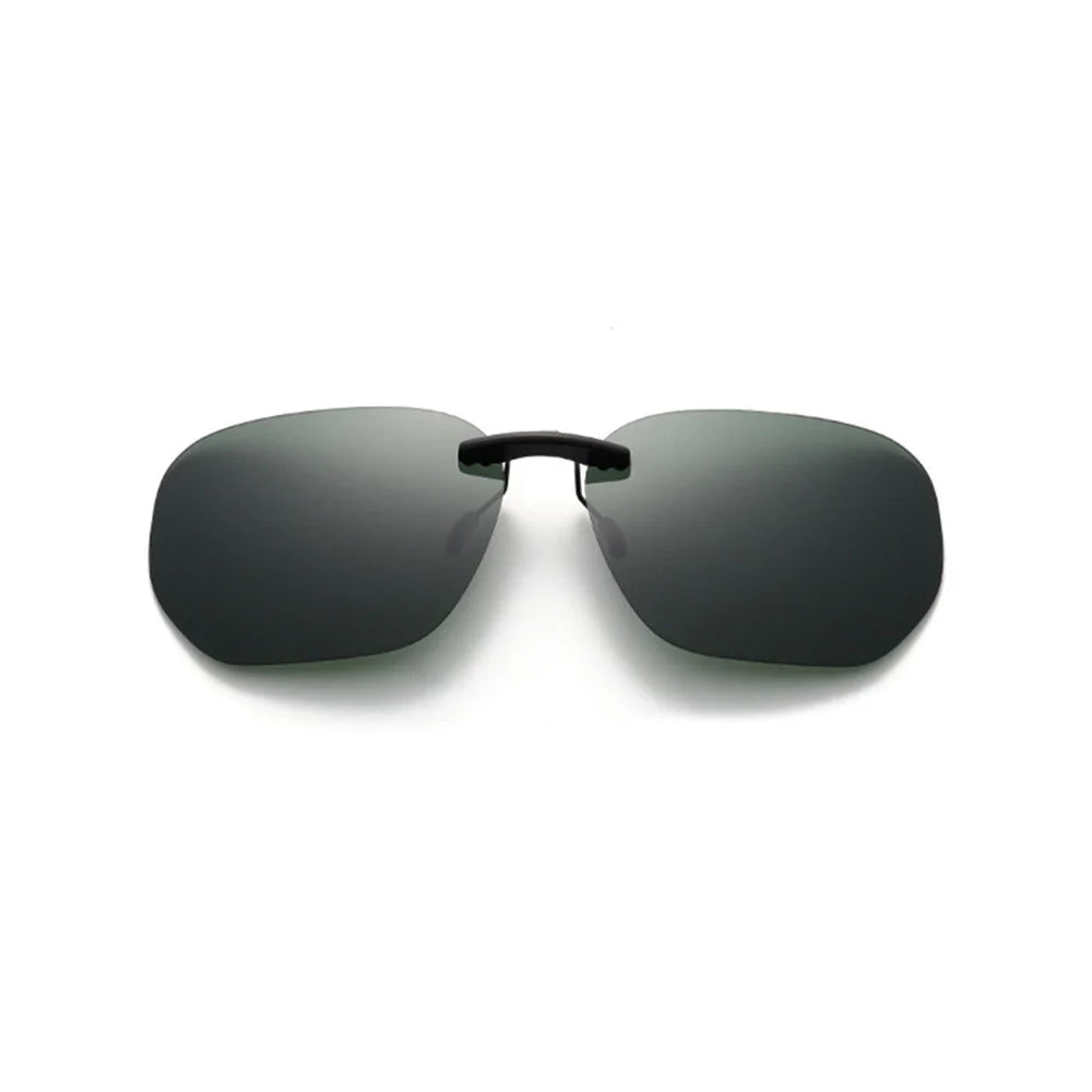 Square Clip On Sunglasses Women Polarized Black Lens UV400 Night Vision Driving Men Goggles Clips Anti Glare Vintage Glasses