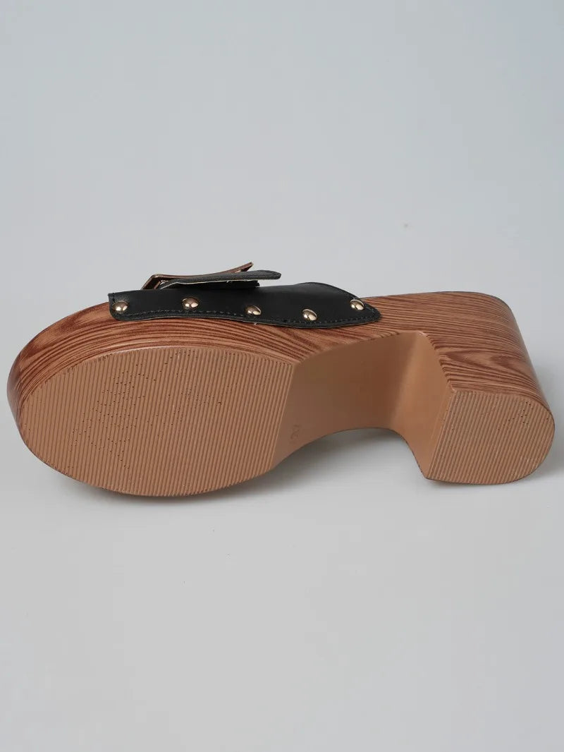 Women Slippers 2025 Summer New Fashion Elegant Soft Platform Shoes Ladies Chunky Heels Buckle Designer Slippers